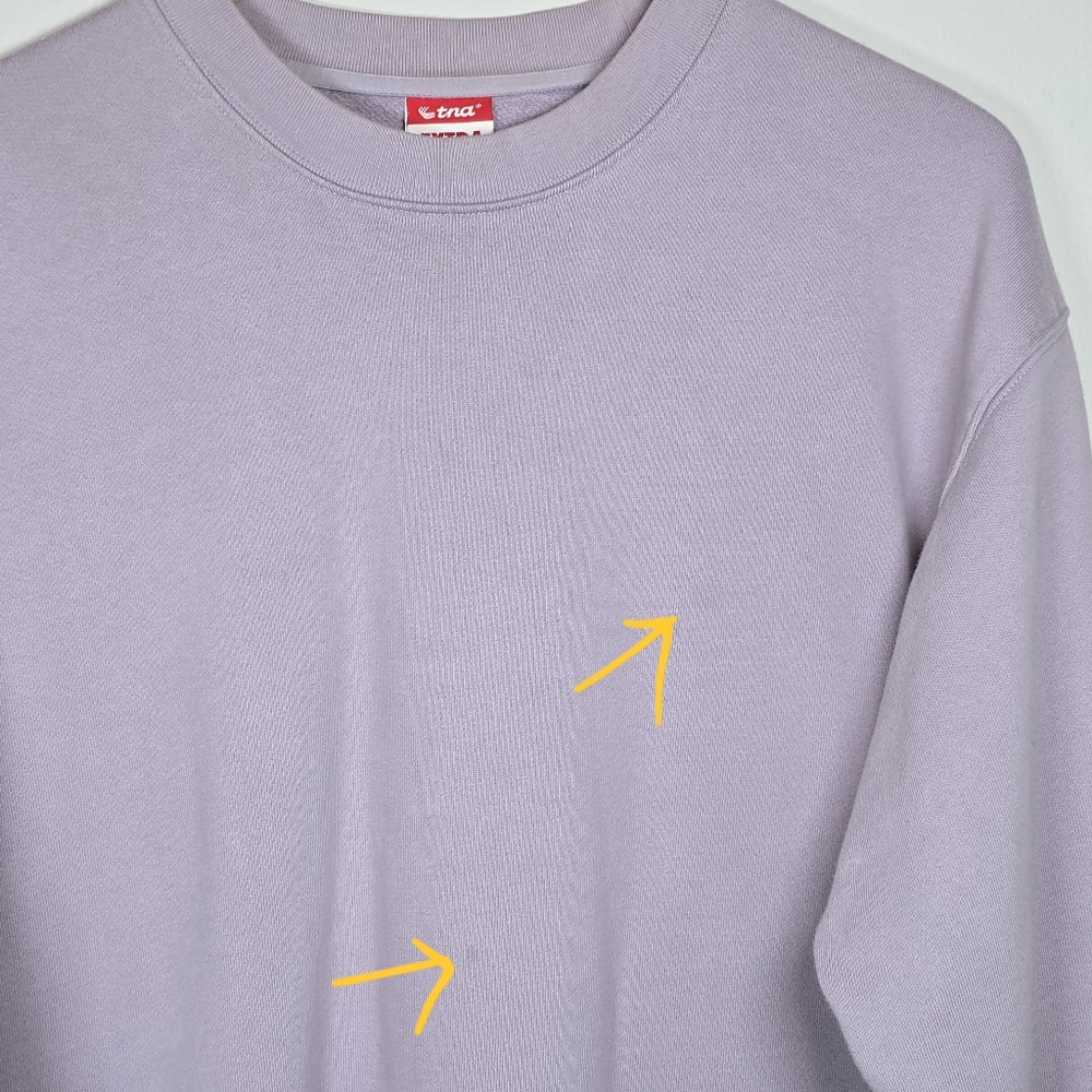 Tna Extra Fleece Women's Organic Cotton Sweatshirt Lavender Crewneck Sustainable - Picture 6 of 12